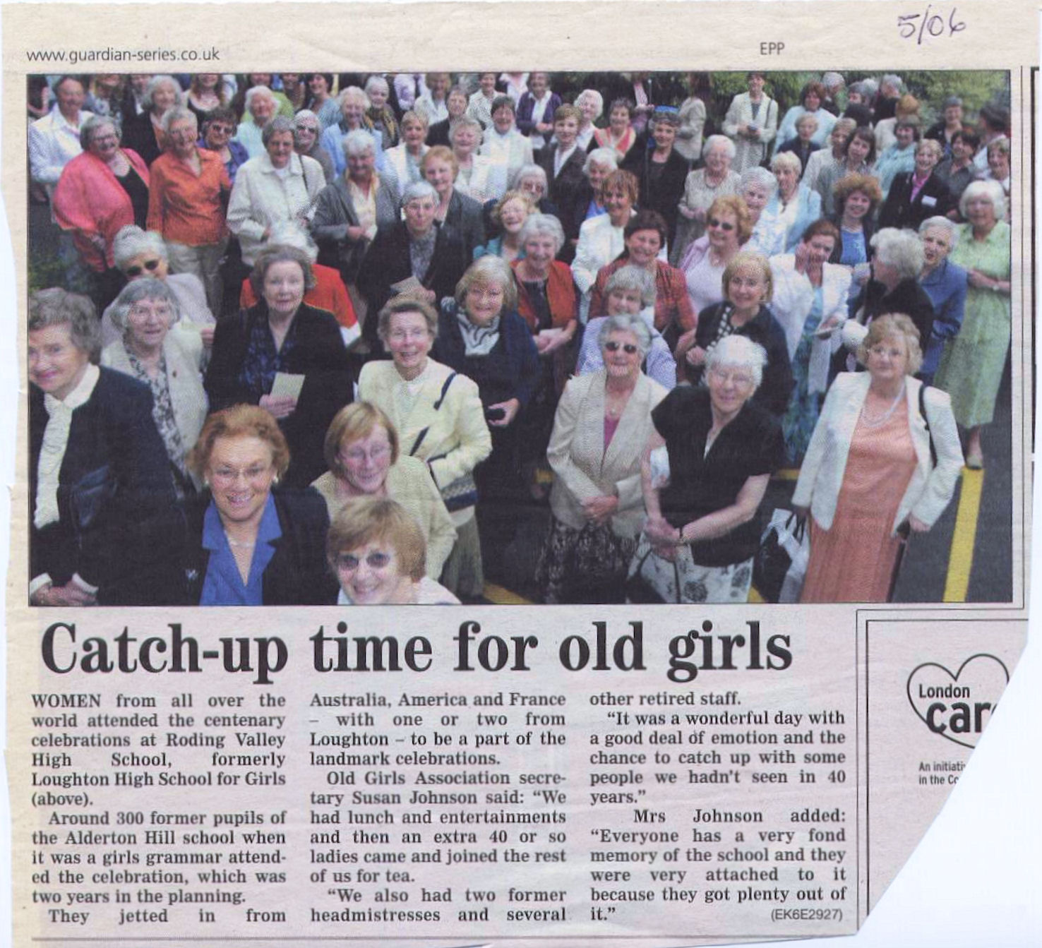 The 100 Year Reunion from the local paper