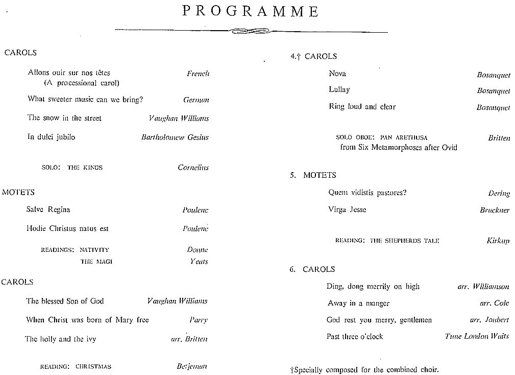 choir prog contents 1969